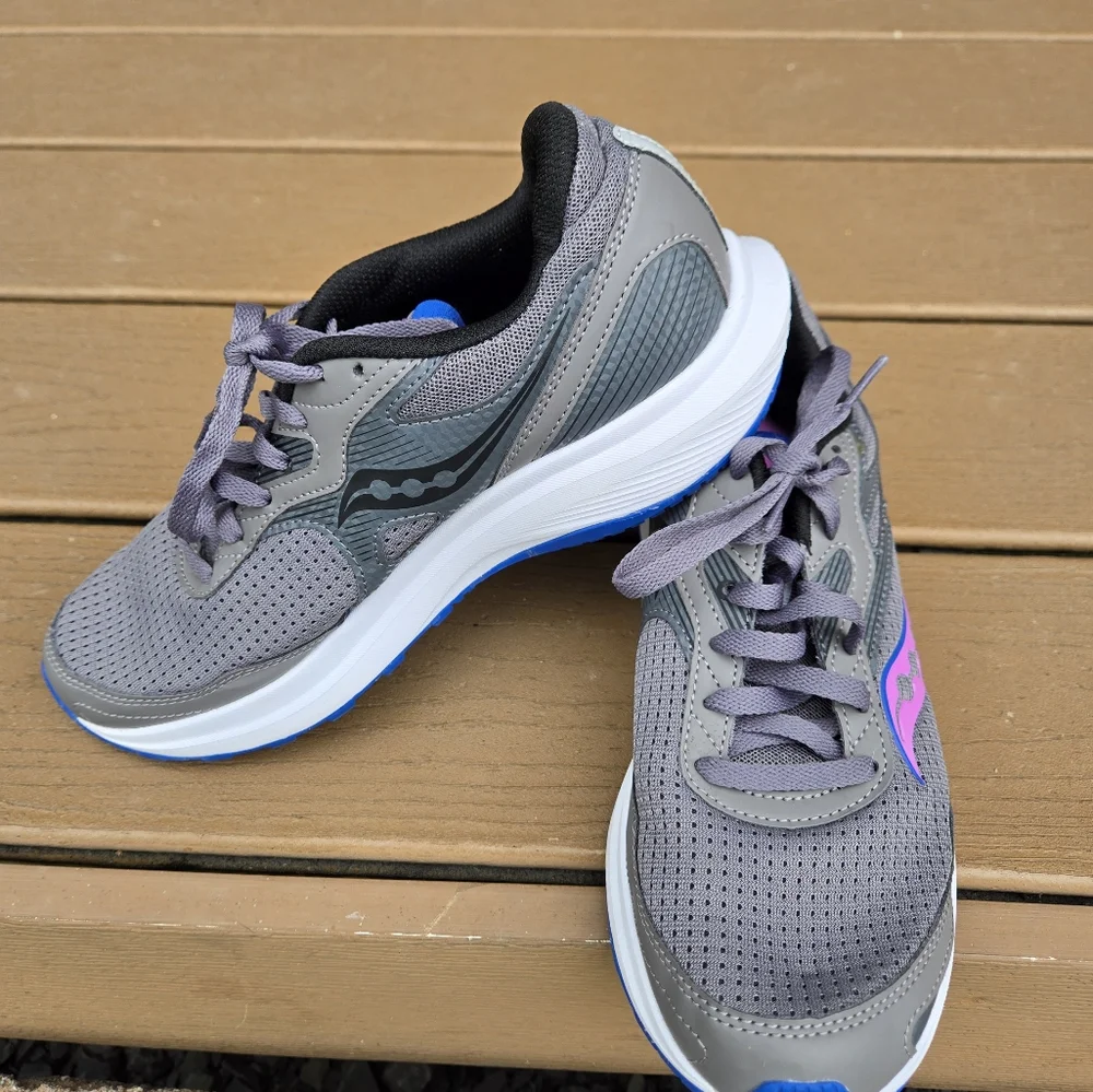 Saucony Cohesion 16 Running Shoes Gray Purple Womens US Size 9.5 - Picture 3 of 6